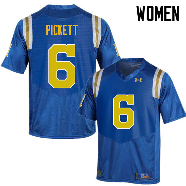 Women #6 Adarius Pickett UCLA Bruins Under Armour College Football Jerseys Sale-Blue